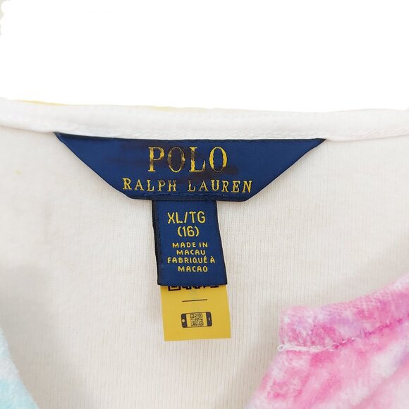 Polo Ralph Lauren Terry Cloth Cover Up Dress Girls XL/16 Tie-Dye Multicolor - Picture 10 of 11